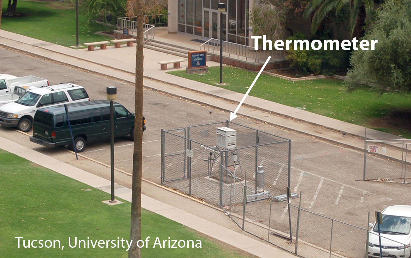 Tucson Arizona surface station in carpark.