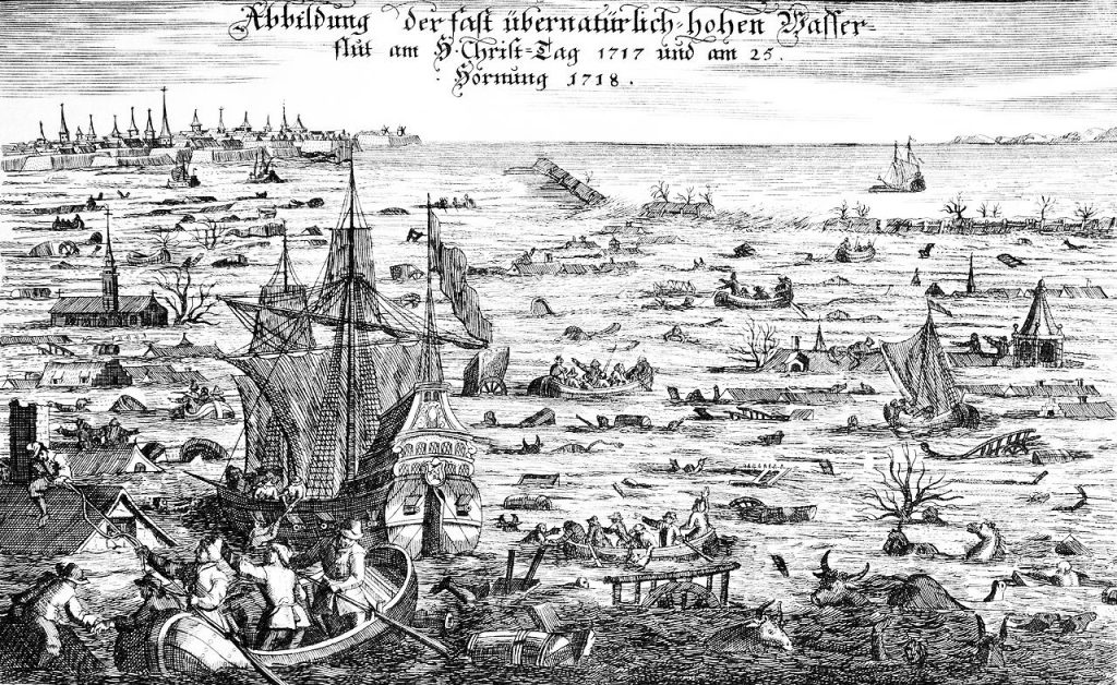 1717 Christmas Flood, Germany, Netherlands. 