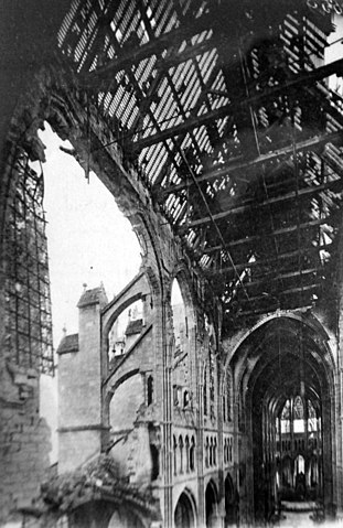 Damage to the cathedral at Soissons, France, WWI (32648880256).jpg