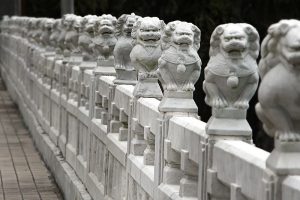 China lion statues, Taiwan.