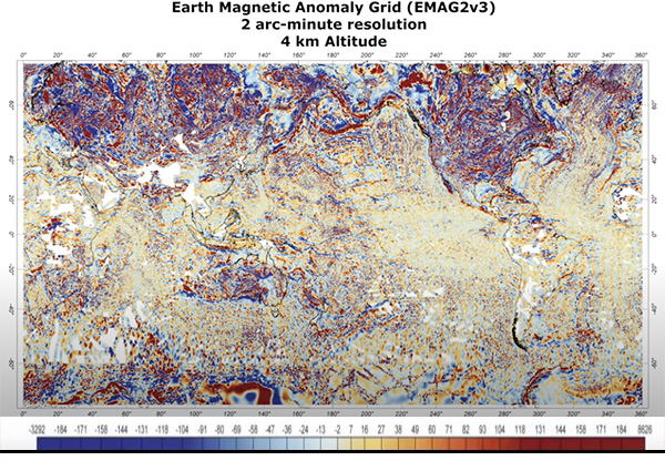 Earth Magnetic Anomaly Grid EMAG2v3