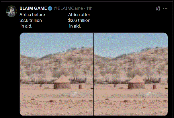 Africa before $2.6 trillion Africa after $2.6 trillion in aid. 