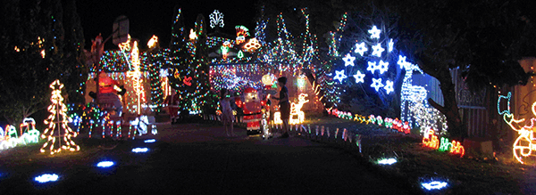 Christmas house in lights