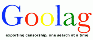 Censorship on Google, Goolag, satirical logo.