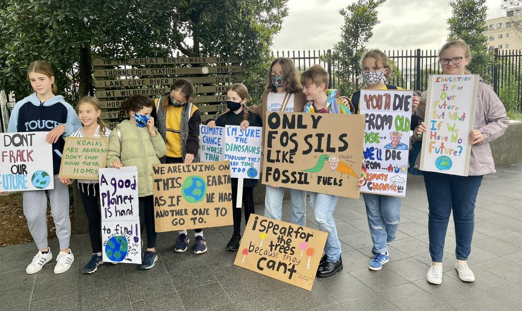 Child protestors, Australia, climate change.