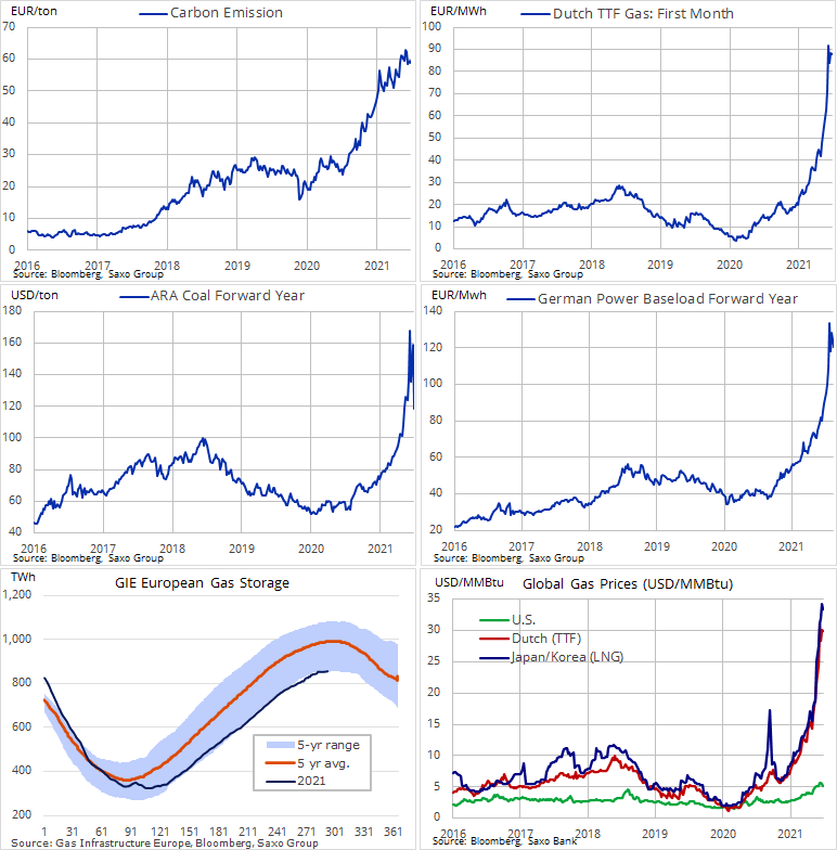Prices gas,coal, energy crisis. Graph.