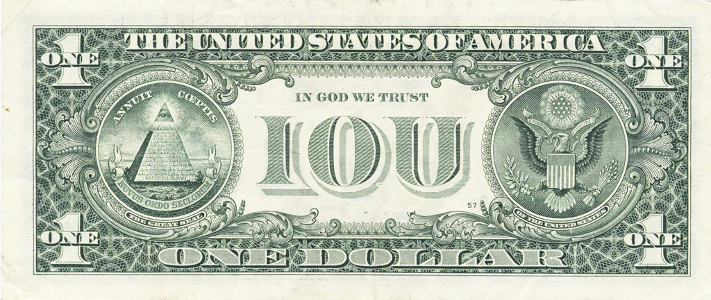 US dollar image, IOU, fiat currency.