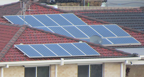 Solar PV on rooftops in Australia, photo. 