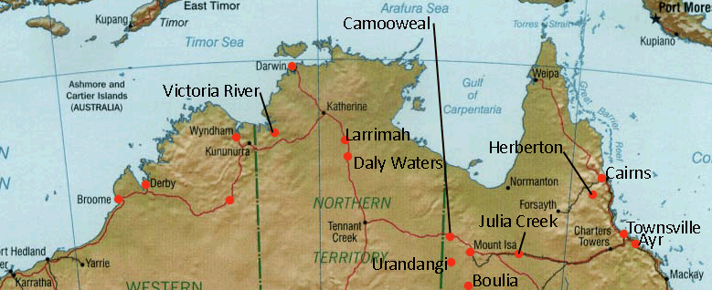 Map Top North Australia 