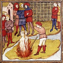 Burning the heretics. Knights Templars. Medieval. Crusades.