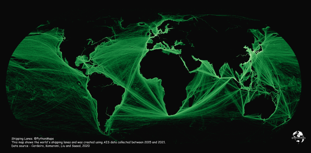 Markets Mapping Shipping Lanes: Maritime Traffic Around the World