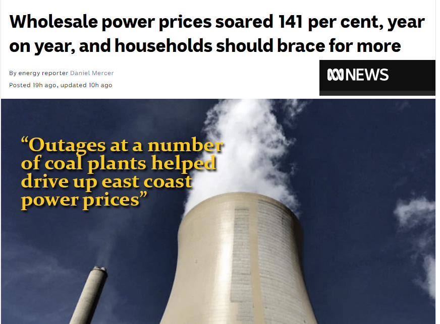 ABC Blames Coal for high prices of electricity.