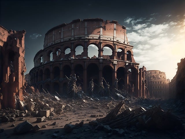 Roman ruins, Colosseum.