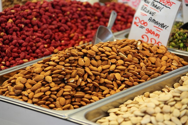 Nuts, Almonds. Food.