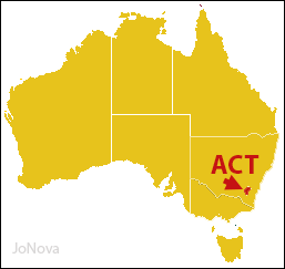 ACT, Australian Capital Territory, Map.