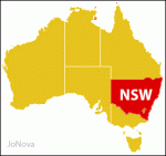 NSW, New South Wales, Map, Australia.