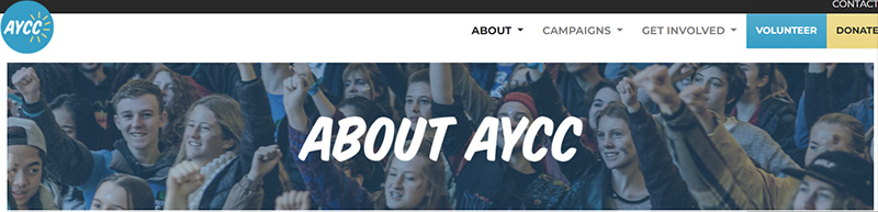 AYCC, Australian Youth Climate Coalition.