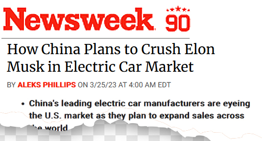 Newsweek: How China plans to Crush Elon Musk in Electric Car Market