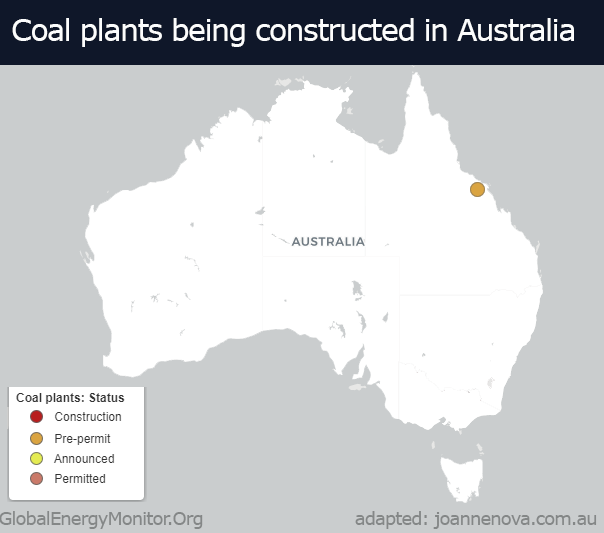 All coal plants under construction Australia