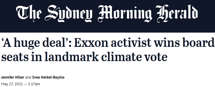 Exxon, Blackrock, Climate Activists, Board meetings.