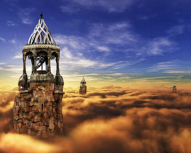 Fantasy Towers. Clouds.