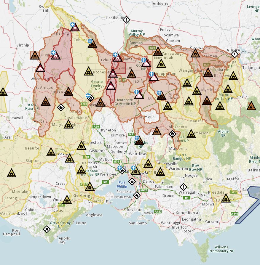 Flood warnings Victoria, 2022
