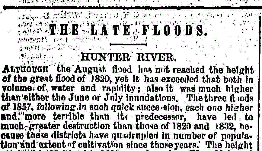 Hunter River Floods, 1857