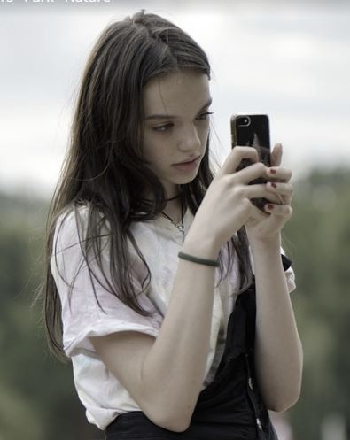 Girl using mobile phone