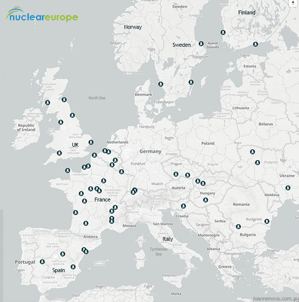 Nuclear Power in Europe (map)