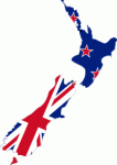 New Zealand, Flag, Map.