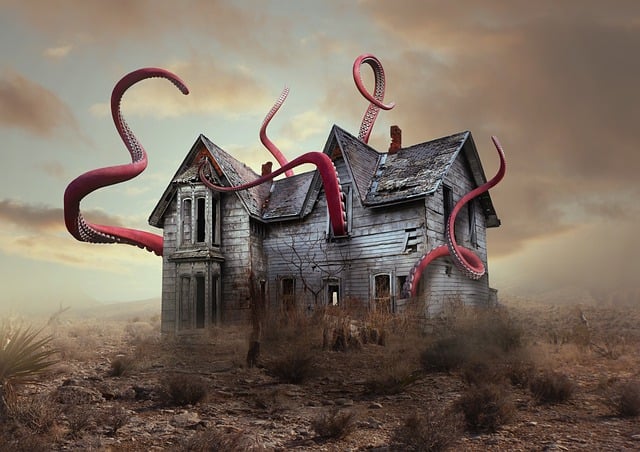 House of Octopus. Dystopian Future. Fantasy. Dark. Doom. Evil power.