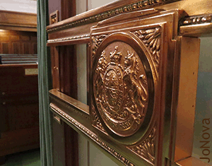 Australian Parliamentary Brass Door seal, Photo, JoNova