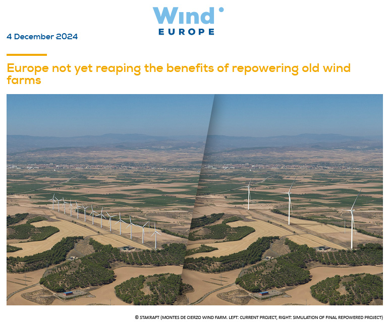 Europe not yet reaping the benefits of repowering old wind farms