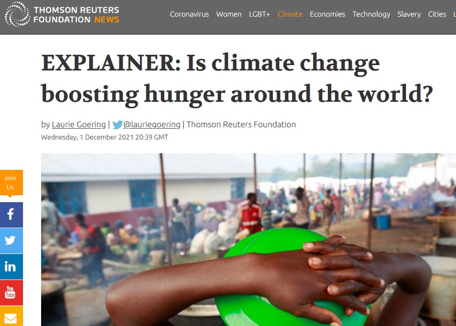 EXPLAINER: Is climate change boosting hunger around the world?