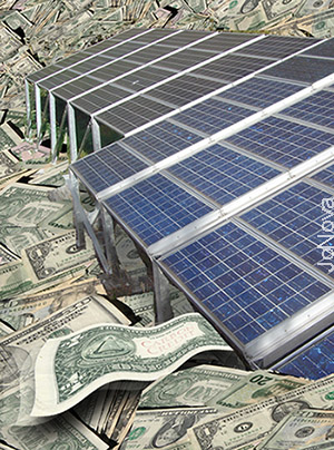 Solar panel money pile
