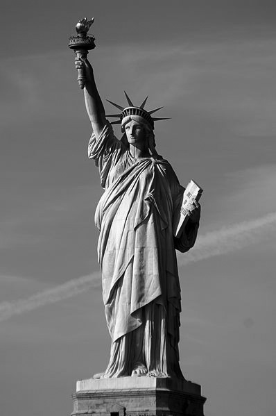 Statue of Liberty, photo. Black and White.